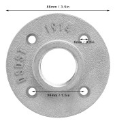 10 st DN25 1 tum 4-håls golvfläns Aluminiumlegering gängad hyllfäste flänsbas