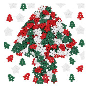 300 stycken julträknappar i trä, vita snöflingeknappar, julsyknappar i trä, bulk