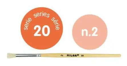 Påse med 12 stencilborstar för kort hår serie 20 n 2