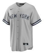 Nike Mlb New York Yankees Official Road Kortärmad T-shirt Med V-ringning Grå S Man