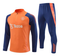 2425 Ny Manchester United Långärmad Träningströja med Halv Dragkedja för Vuxna och Barn Orange Orange Orange_yu