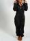 Höst/Vinter Huvtröja Pyjamas för Kvinnor med Plysch Tjock Plysch Jumpsuit Björnbrynja Hemdräkt Överall Ytterkläder Svart Black XXXL