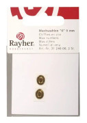 Vaxnummer -0-, guld, 9 mm, tab-påse 2 st