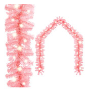 vidaXL Julgirlang med LED-lampor 10 m rosa