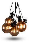 KONSTSMIDE Ljusslinga 10 amber LED 4,5m svart