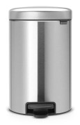 Pedal Bin newIcon, 12 litre, Soft Closing, Plastic Inner Bucket - Matt Steel Fingerprint Proof