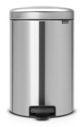Pedal Bin newIcon, 20 litre, Soft Closing, Plastic Inner Bucket - Matt Steel Fingerprint Proof