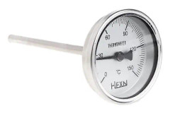 Bi-metallisk process-termometer i rostfritt stål 1/4PT-anslutning 50-300