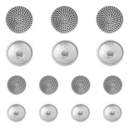 14 st Metallknappar till Blazer, 18mm 23mm Antik Silverknappar, Silverknappar med Skaft för Blazers, Runda