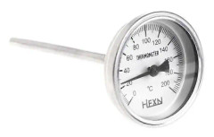 Bi-metallisk process-termometer i rostfritt stål 1/4PT-anslutning 50-300