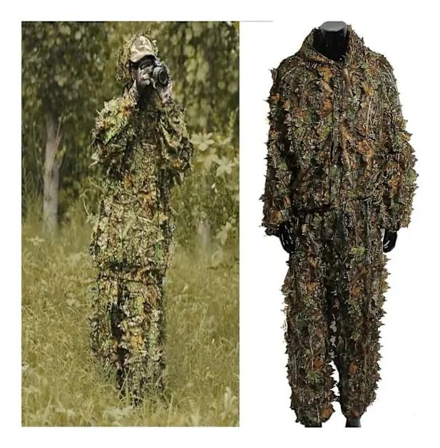 Camo Suits Suits 3d Blad Woodland Camouflage Kläder Armé Sniper Militär