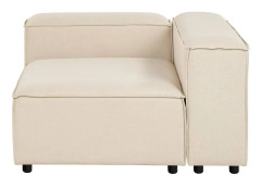 Hörnsektion Vänster Beige Polyester 1-sits Soffmodul Modern Enkelsits Svarta Ben Vardagsrum