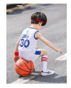 Basketbollströja Set för Småpojkar och Småflickor, Bokstavsväst + Sport Shorts Set, Pojkar Sommarkläder Nr 30 Vit 140Cm