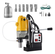 Magnetisk borr-VEVOR-1100 W-1-1-2 tum (40 mm) Borrdiameter-MD40, 12 000 N, 670 rpm-6 HSS ringformade fräsar