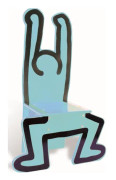Keith Haring stol turkosblå