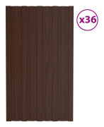 vidaXL Takprofiler 36 st galvaniserat stål brun 80x45 cm