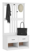 vidaXL Hallträd SANDES vit 87x40x159,5cm massiv träfuru
