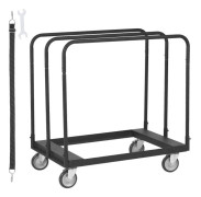 Panelbärarvagn - VEVOR - 975 x 610 x 990 mm, maxkapacitet 680 kg, med 360° svängbart hjul, för byggträ, garage