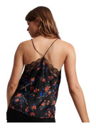 Superdry Studios Satin Cami Blus Svart XS Kvinna