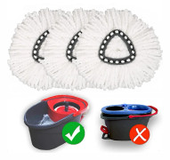 3-pack Mop Ersättningshuvud Kompatibelt med O Cedar Easywring Spin Mop - Mikrofiber Djuprengöring Maskintvättbar och Lätt att Byta