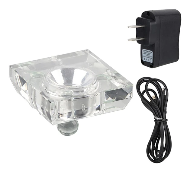 7 färger Mini 3D Kristall LED Ljusbas Displayställ för Heminredning med USB-kabel