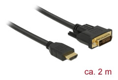 DeLOCK 85654 videokabeladapter 2 m HDMI Typ A (standard) DVI Svart