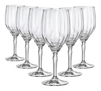 6x genomskinliga 380 ml Florian vita vinglas - litet rött rosglas Långt stjälk Cocktailparty dricksglasset