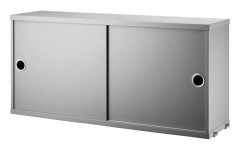 Skåp m skjutdörrar 78x20x37 grå