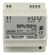 DR-60-24 60W 24V Enkelfas DIN-skena Strömförsörjning AC/DC Växelströmförsörjning