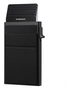Smal plånbok för män - Pop up-korthållare RFID-blockerande Minimalistisk företagskreditkortsplånbok med pengaficka Case för sedlar och mynt a Black