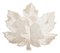 Guld Underlägg Set om 4, Vinyl Bordstabletter Uthålade Blad Underlägg Matbord Dekoration Underlägg för Bröllop Fest Kök