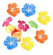 Drinkparaply Cocktailpinnar, Tropiska Hawaiianska Luau Party Parasoll Tandpetare, Cupcake Topper för Sommar, Pool, Tiki Party Dekorationer 50 st