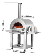 Dual Fuel Pizza Ugn - VEVOR - 430 Rostfritt Stål - Tjock Cordierite Pizza Stone - för Camping Garden Backyard