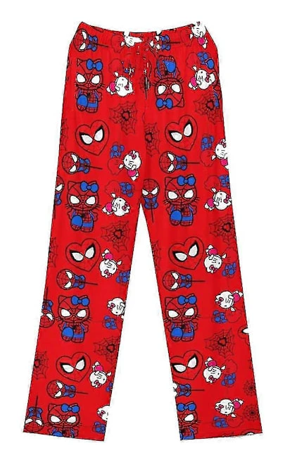 Dam & Flickor Cartoon Pyjamas Byxor Nattkläder Söta Kitty Cat Spiderman Tryckt Sleepwear Loungewear Byxor