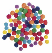 80 pompoms Ø 15 mm - regnbåge Flerfärgad