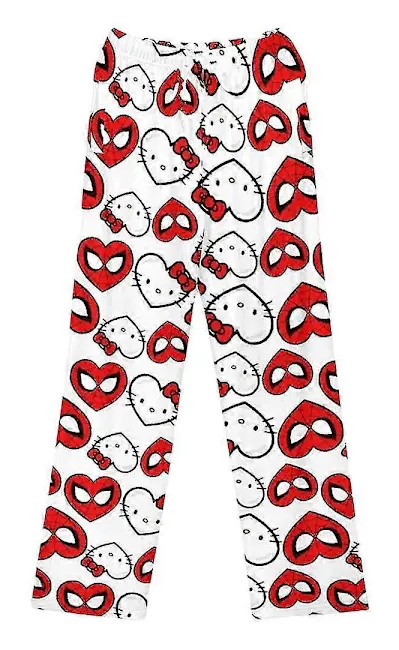 Dam & Flickor Cartoon Pyjamas Byxor Nattkläder Söta Kitty Cat Spiderman Tryckt Sleepwear Loungewear Byxor