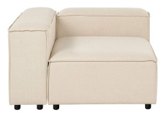 Hörnsektion Höger Beige Polyester 1-sits Soffmodul Modern Enkelsits Svarta Ben Vardagsrum