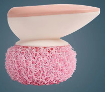 Rosa Diskborste Rengöringsboll Diskborste Rengöringsboll Kastrullrengöringsboll För Köksrengöring (En Rengöringsboll Plus Två Ersättningar)