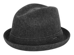Kangol - Grå fedora Hatt - Wool Player Dark Grey Fedora @ Hatstore