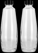 Glas karaff - Sodastream - DUO 1L - Set med 2 tvättbara diskmaskinsflaskor - Kompatibel med E-DUO