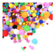 Pom Pom, Flerfärgade Bulk Pom Pom Konst och Hantverk, Mjuka och Fluffiga Hantverks Pom Pom, Blandade Storlekar Pompoms, för Konst och Hantverkstillverkning Dekorationer 1000