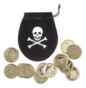 Piratväska med guldmynt