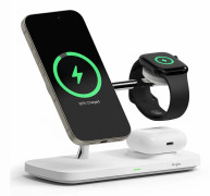 Ringke 3-i-1 Qi2 Magnetisk Trådlös Laddare - MagSafe Kompatibel - Vit