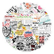 50 st Inspirerande Klistermärken Spanska Motiverande Klistermärken för Dator Scrapbooking Material Scrapbook Tillbehör Bullet Journal Present till Barn Studenter