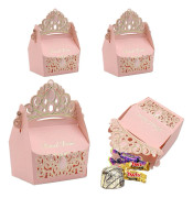 50 st Godisaskar Hollow Papperskronor Ask Bröllop Dop Baby Shower Fest Favor Dekoration