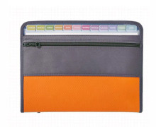 2-pack expanderande mapp A4, 13 fack Dragspelsmapp med dragkedja, dokumentficka orange
