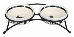 Trixie Bowl Set "Ät på fötter", 2 × 0,25 l / o 13 cm, svartvitt [TX-24640]