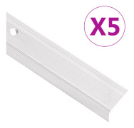 vidaXL L-formade halkskydd för trapp 5 st aluminium 100 cm silver
