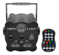 DJ Disco Scenljus, LED Ljudaktiverat Ljus RGB Flash Strobe Projektor med Fjärrkontroll