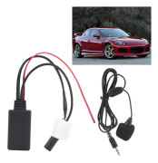 Bil Bluetooth Stereo Radio Audio Förlängningskabel Telefon Handsfree Mic Adapter Passar för Mazda 2 / 3 / 5 / 6 / MX5 / RX8 2006‑On